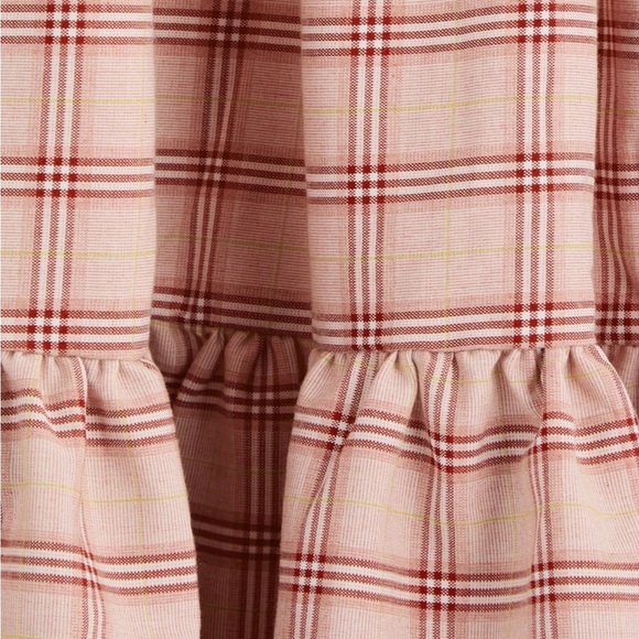 Sister Jane Pointe Check Pink Plaid Smocked Tiered Maxi Dress size L - Picture 2 of 5